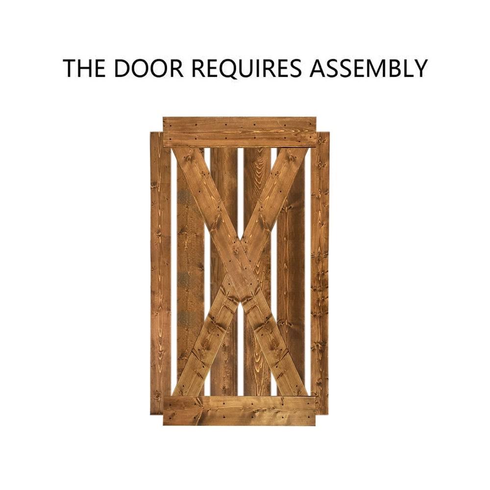 Solid Knotty Pine Wood Interior Sliding Barn Door Slab F328666