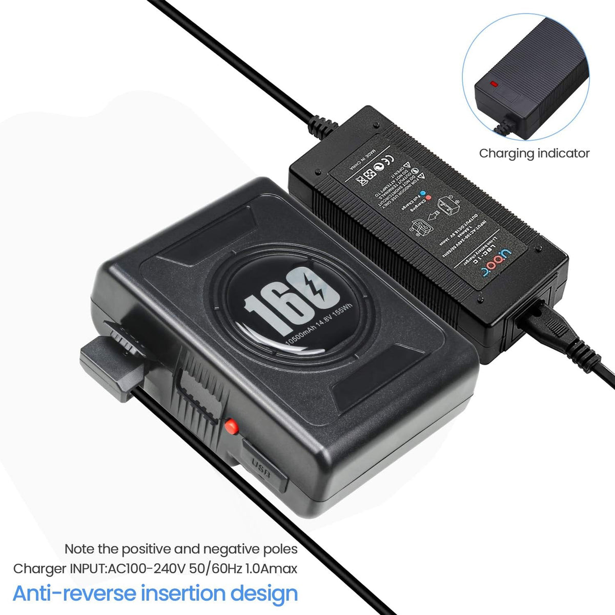 155Wh Gold Mount Battery with D-Tap Output Cable U39143