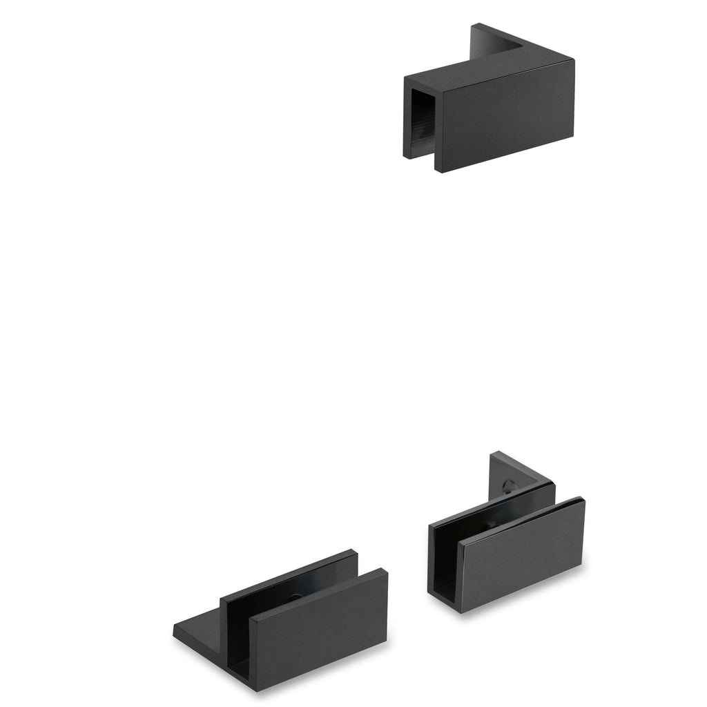 Matte Black Frameless Fixed Glass Shower Panel V7131