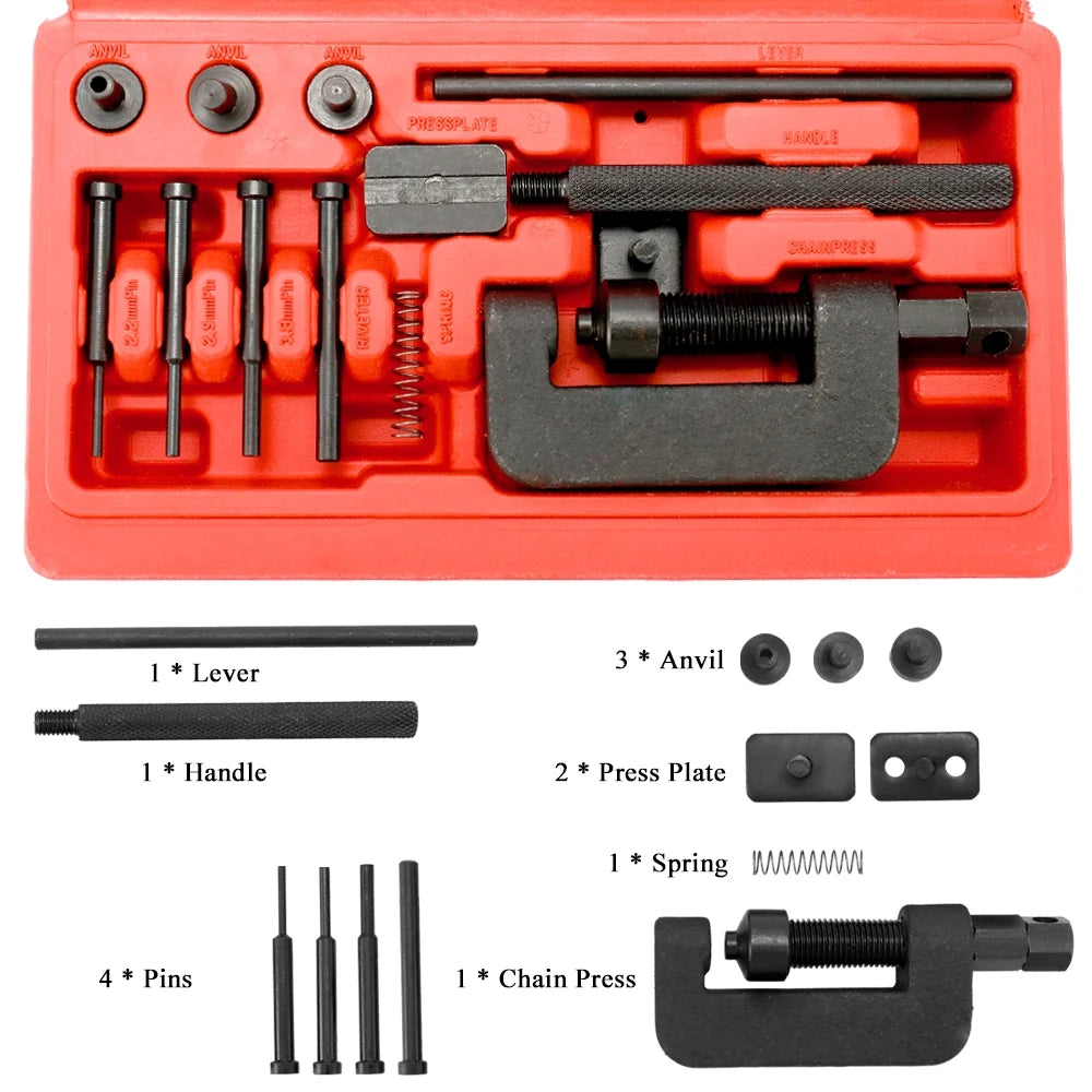 Universal Bike Chain Splitter Tool Set with Carry Case I372