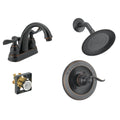 2-Handle Bathroom Faucet Bundle with Shower Trim and Rough-In in Oil Rubbed Bronze T5724