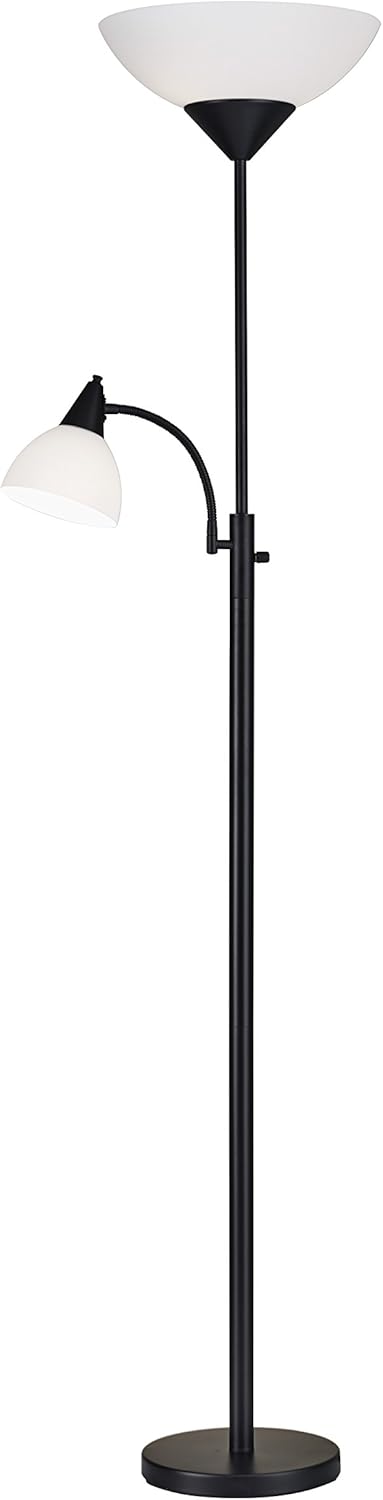 Brushed Steel Floor Lamp with Reading Light C1035