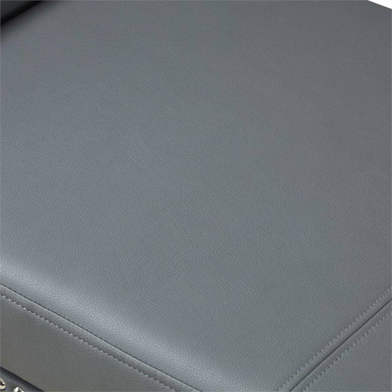 Grey PU Leather Storage Ottoman Bench F82449
