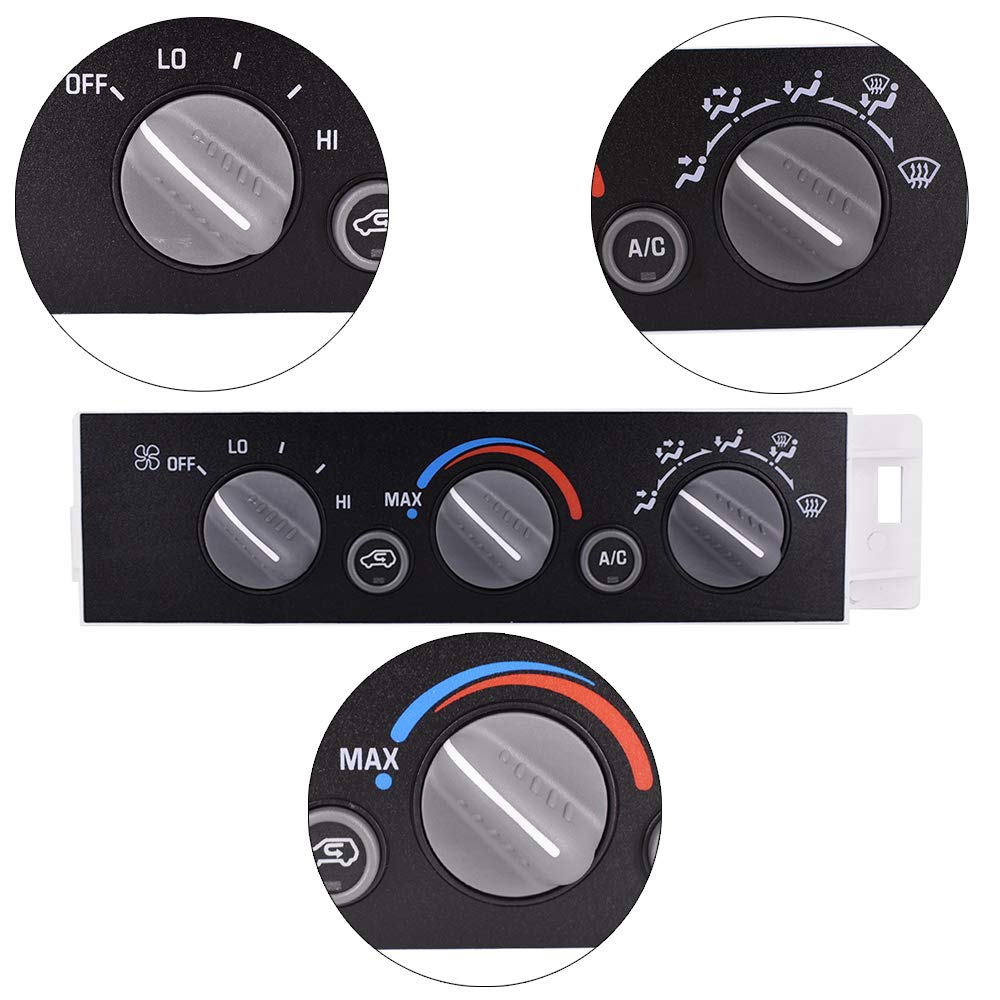 Heater A/C Control Switch Panel Module Without Rear Window Defogger for 1996-2002 Chevy GMC Pickup Truck Pack of 2 N870681