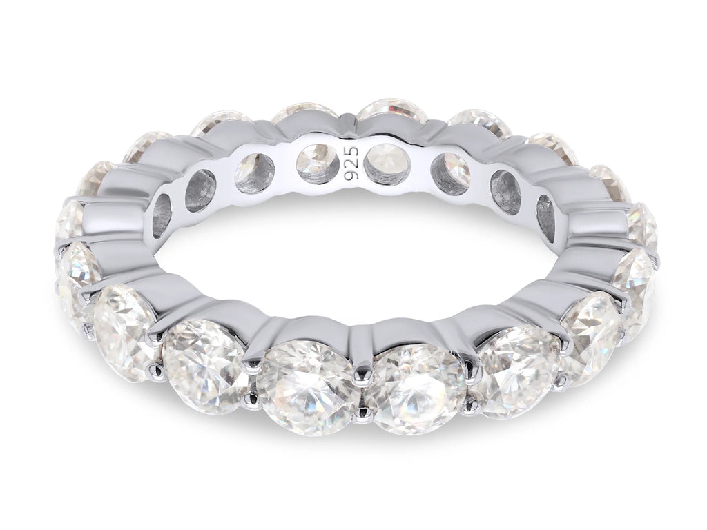 14K White Gold Over Sterling Silver Eternity Wedding Band Ring S598724