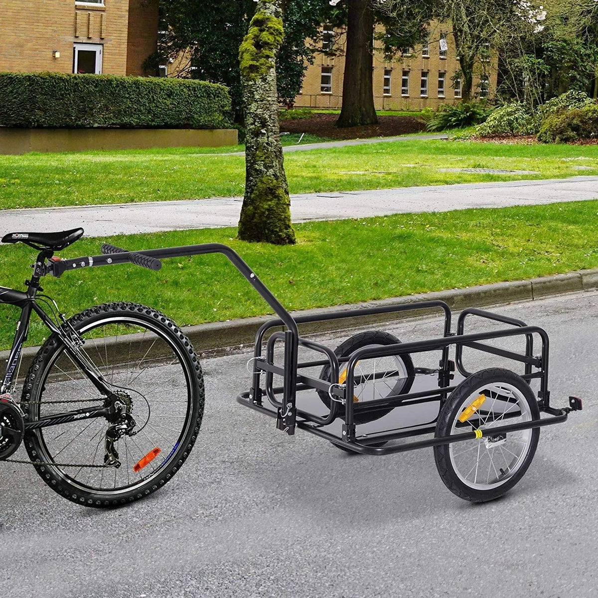 Folding Bike Cargo Trailer Cart with Seat Post Hitch W982454