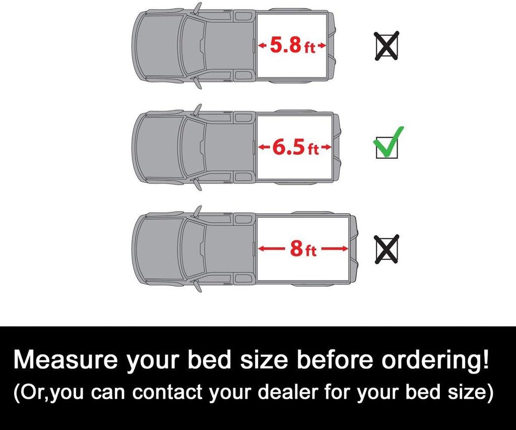 Soft Roll-Up Tonneau Cover for Chevy Silverado GMC Sierra 1500 2500HD 3500HD Fleetside Bed B957742