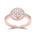 10kt Rose Gold Diamond Circle Cluster Ring 1/2 Cttw Size 7.5 E146