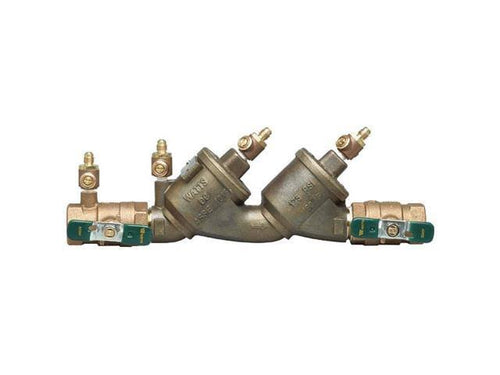 1.25x22 Lead Free Double Check Valve Backflow Preventer with Quarter Turn Ball Valve X7789