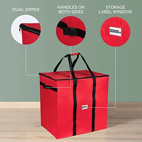 Christmas Ornament Storage Container with 4 Individual Trays, Heavy Duty 600D Tear Resistant Material K319