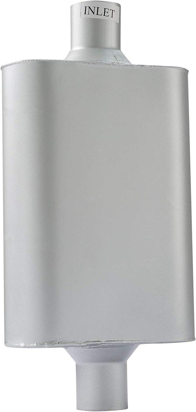Dual Chamber 2.25 inch Inlet 2.25 inch Outlet Performance Automotive Muffler Exhaust Pack of 2 G414