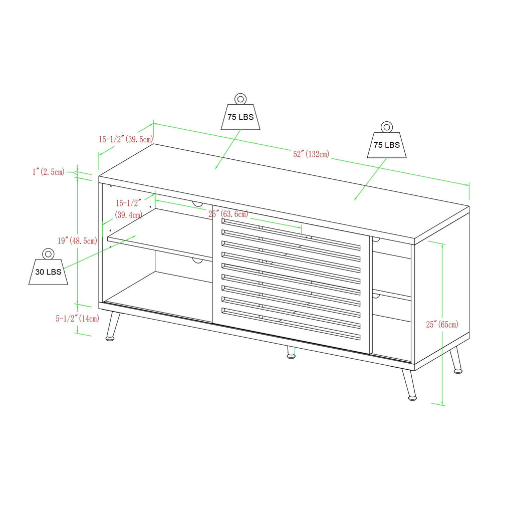 Sliding Door TV Console - Grey Wash R123231