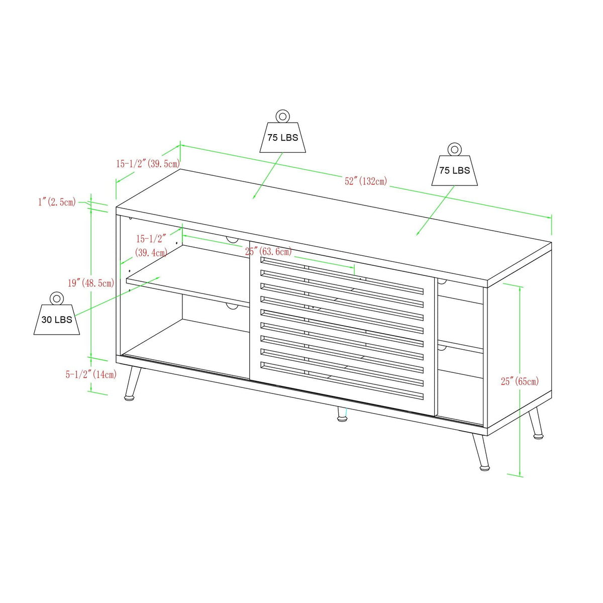 Sliding Door TV Console - Grey Wash R123231