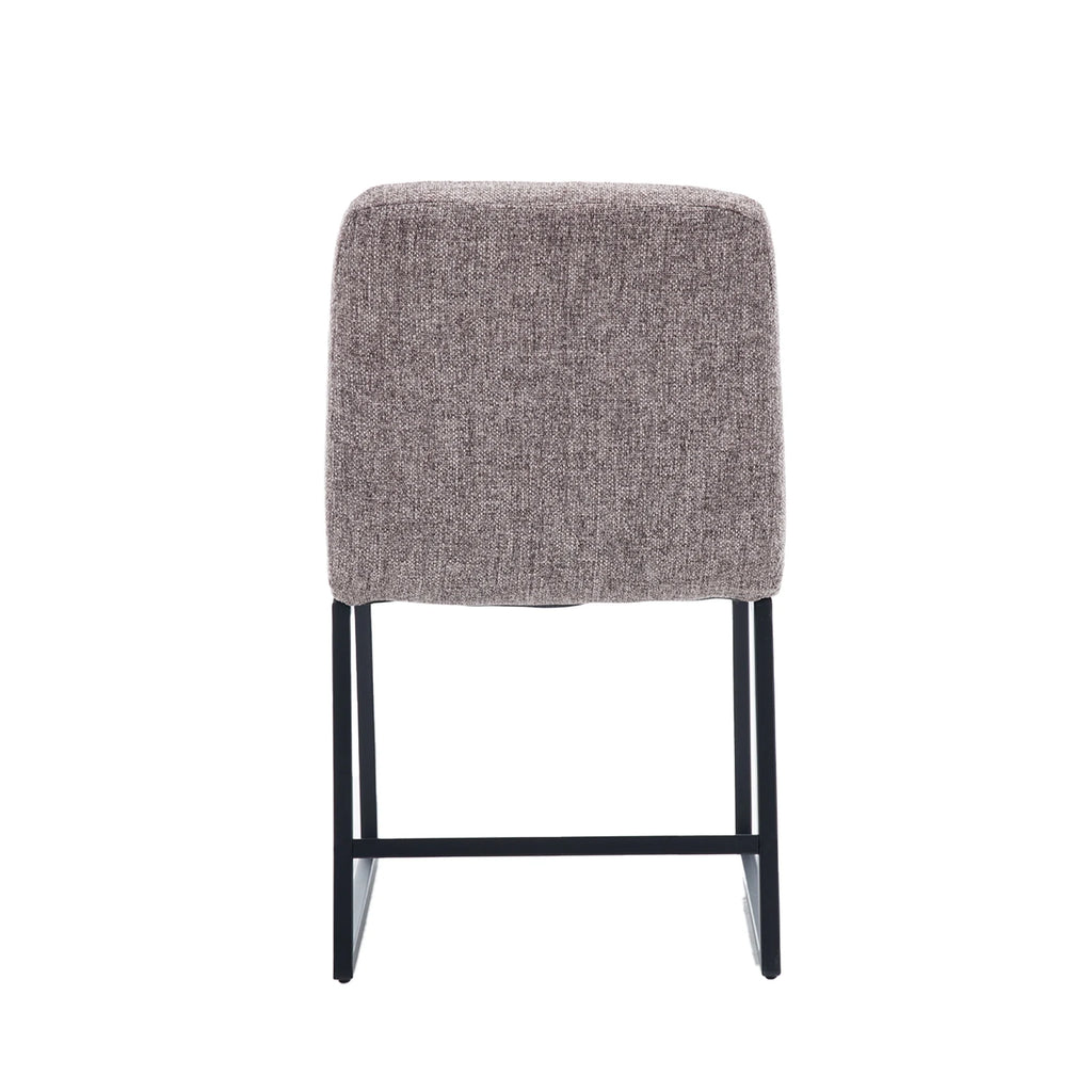 Linen Upholstered Dining Chairs with Black Metal Legs, Set of 2 S8765