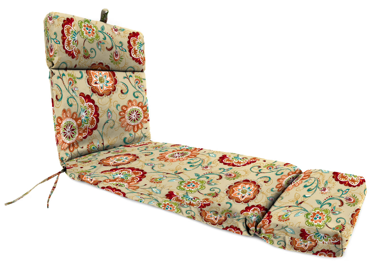 72" x 22" Multicolor Rectangle Chaise Lounge Outdoor Seating Cushion C6555