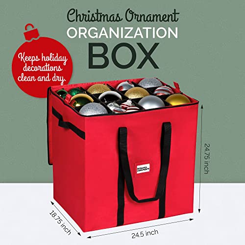 Christmas Ornament Storage Container with 4 Individual Trays, Heavy Duty 600D Tear Resistant Material K319