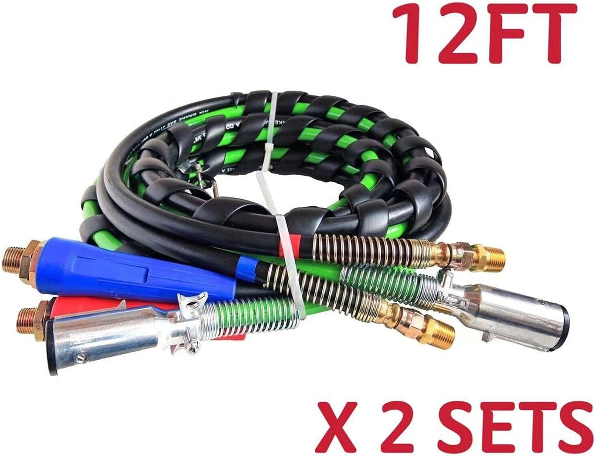 12 Ft 3-in-1 ABS Electrical and Rubber Air Line Hose Assemblies Z628