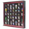 Cherry Finish Shot Glass Display Case with Glass Door J76155