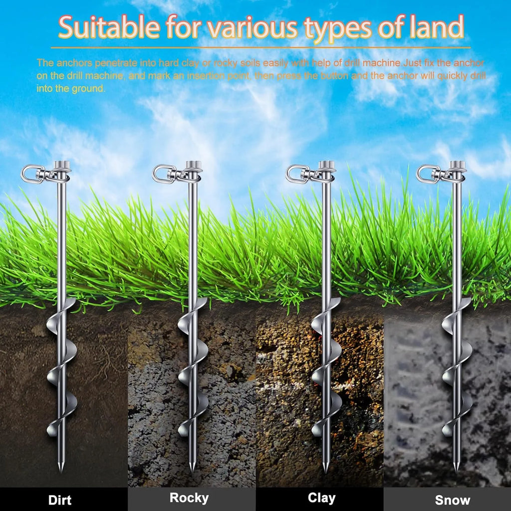 24 Pcs 12 Inch Heavy Duty Ground Stakes with Hook W88816
