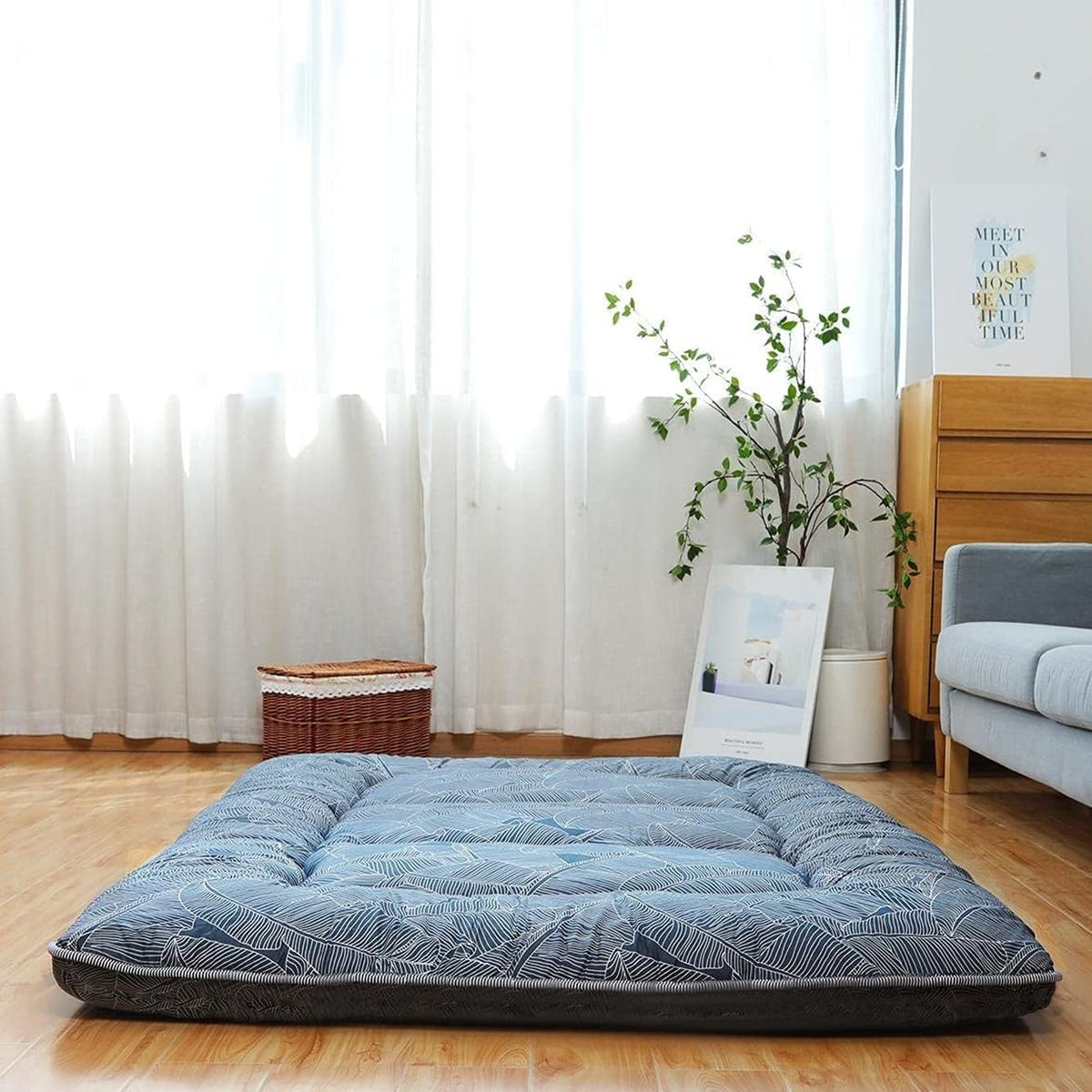 Japanese Floor Mattress Foldable Tatami Mat with Washable Cover Z94150