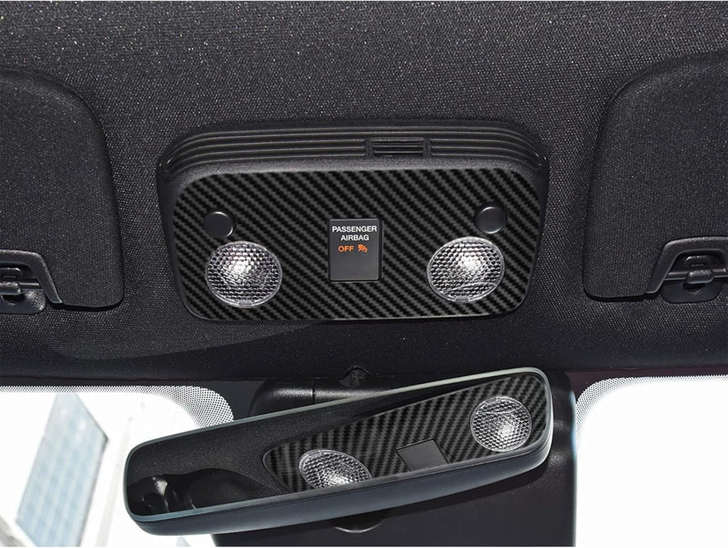Carbon Fiber Texture Vinyl Wrap Center Console Dashboard Cover for Mustang 48PCS Black Z2791