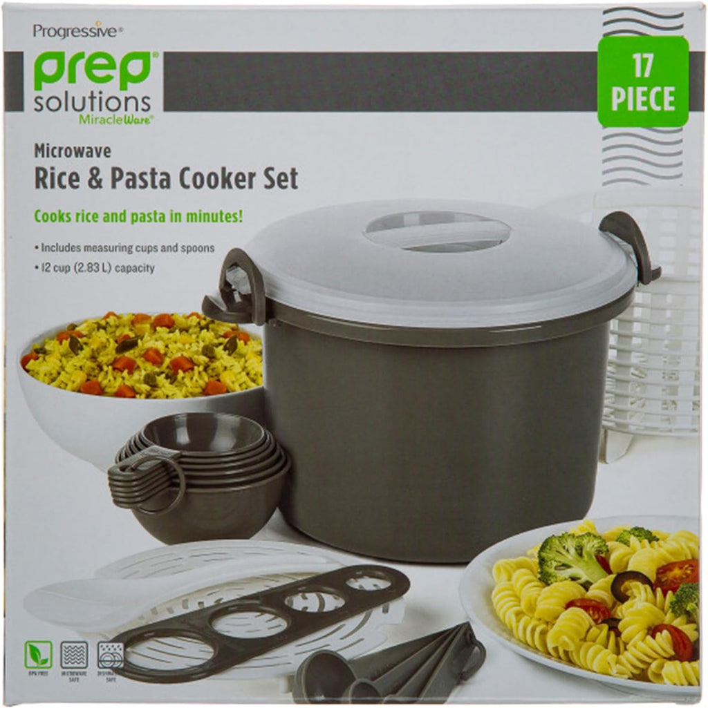 17 Piece Microwaveable Rice And Pasta Cooker With Locking Lid O991