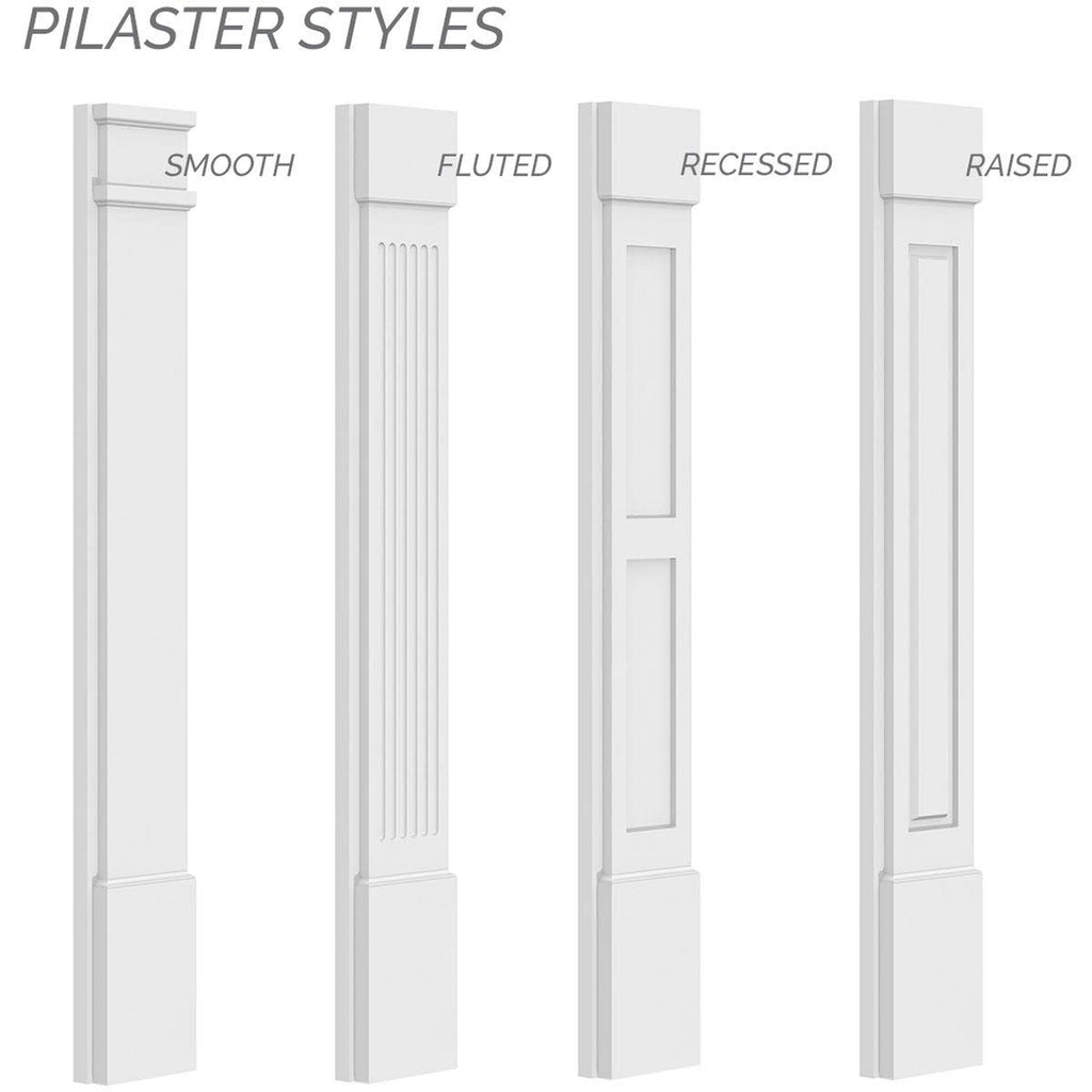 Fluted PVC Pilaster with Decorative Capital & Base (Pair) X916
