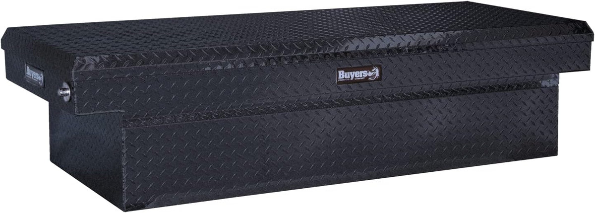 Heavy Duty Saddle Truck Tool Box, Diamond Tread Aluminum, 71x27x18, Silver O519