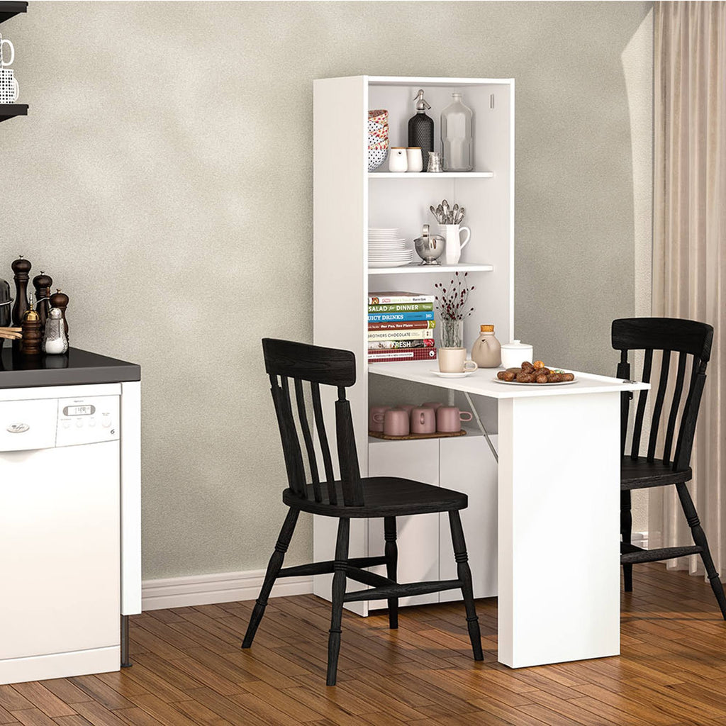 White Multipurpose Cabinet with Desk F849