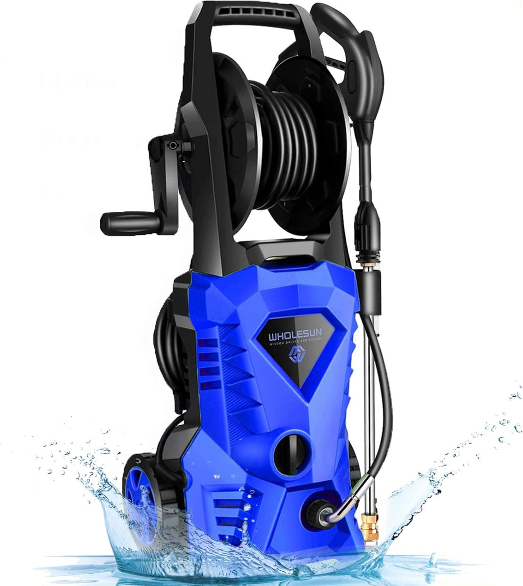 Orange Electric Pressure Washer with Hose Reel and Brush G45335