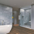 51.5x22 x 80x22 Hinged Frameless Shower Door Brushed Nickel H6932