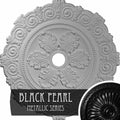 Hand-Painted Black Pearl Scroll Medallion D1466