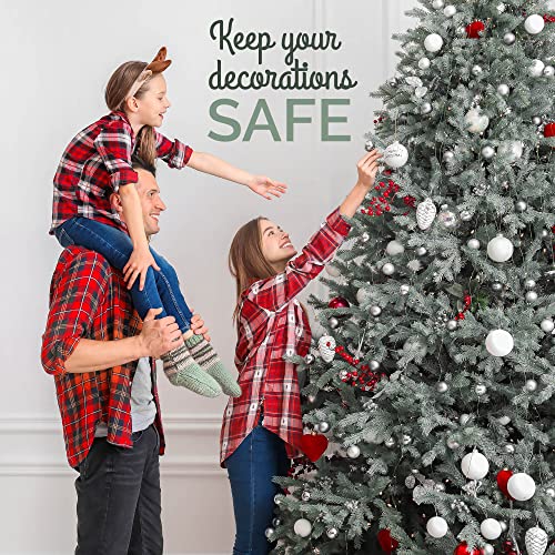 Christmas Ornament Storage Container with 4 Individual Trays, Heavy Duty 600D Tear Resistant Material K319