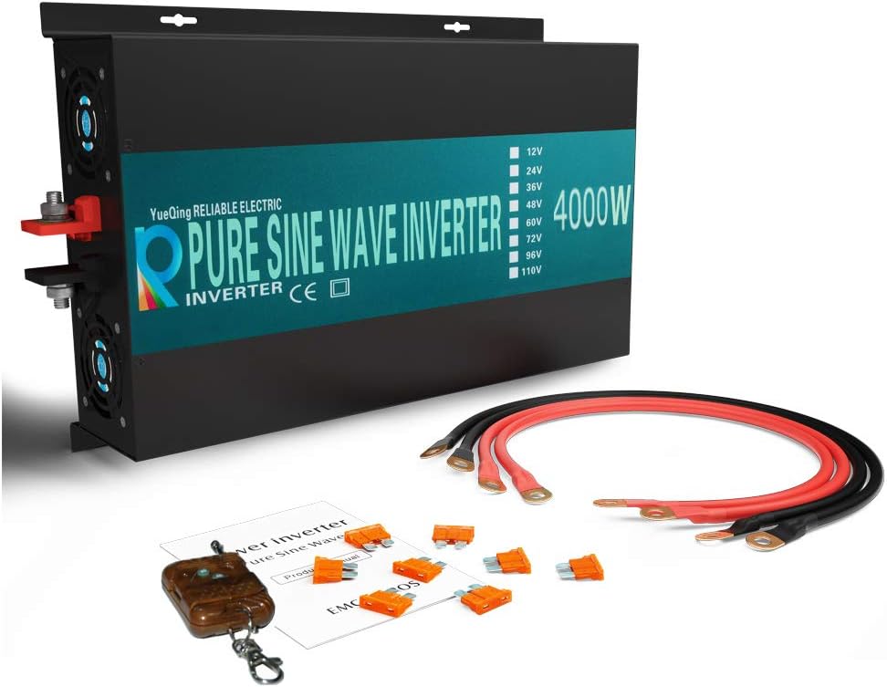 4000W Pure Sine Wave Power Inverter 12V 110V 120V 60Hz with Remote Controller W202391