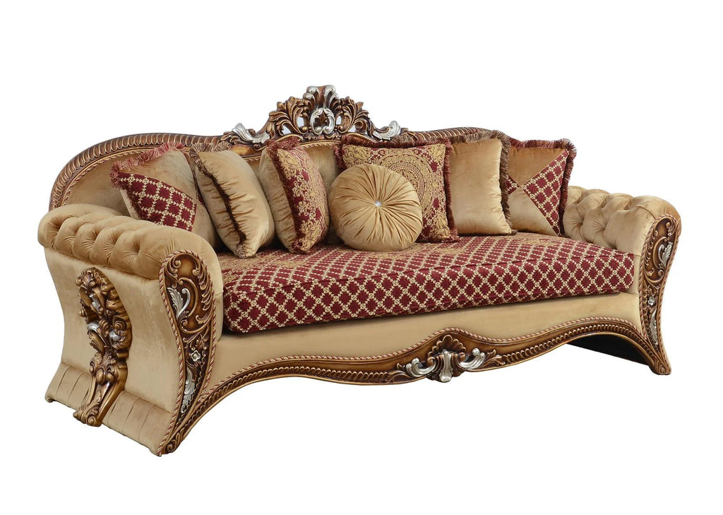 Red & Gold Traditional Sofa M83241