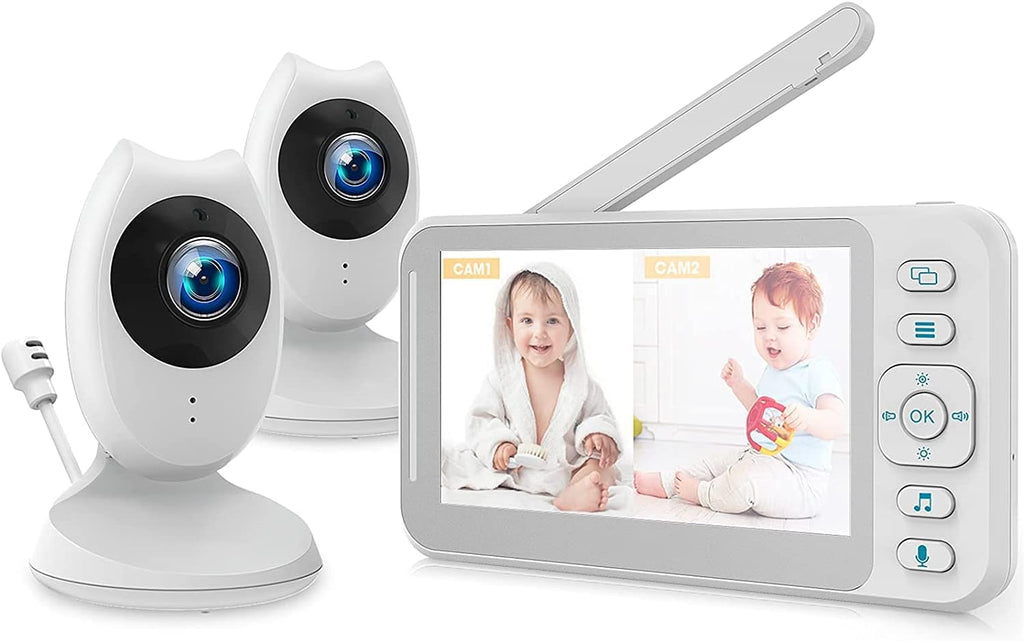 Video Baby Monitor with 2 Cameras and 4.3inch LCD Split Screen K1854