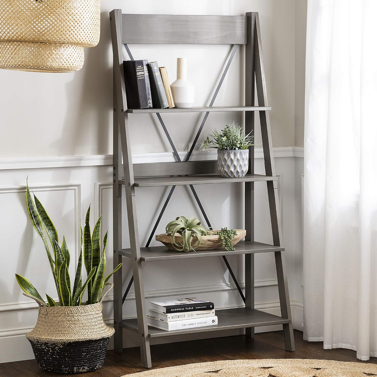 4 Shelves Brown Wood Bookcase C380