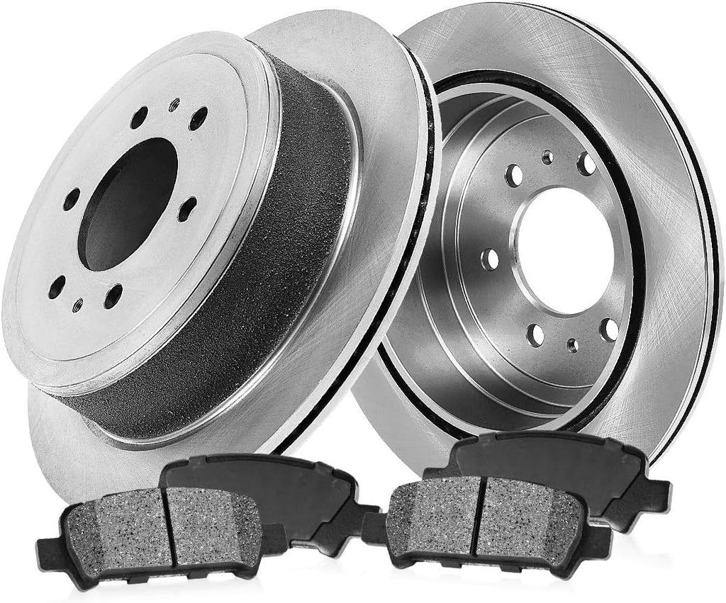 REAR 324 mm 6 Lug Brake Disc Rotors + 4 Metallic Brake Pads G534999