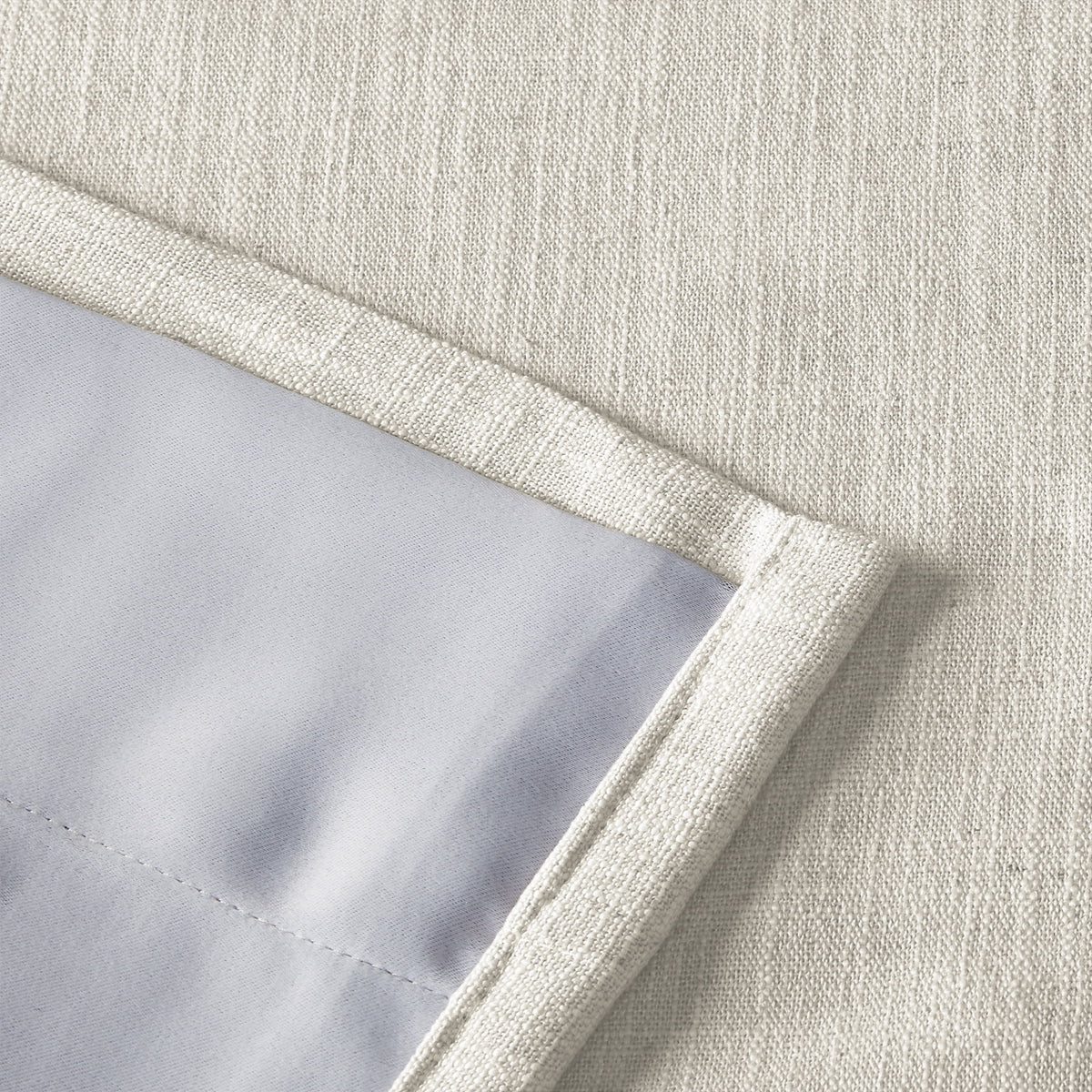 Ivory White Faux Linen Blackout Pinch Pleated Curtain, 1 Panel, 52"x84" K86378
