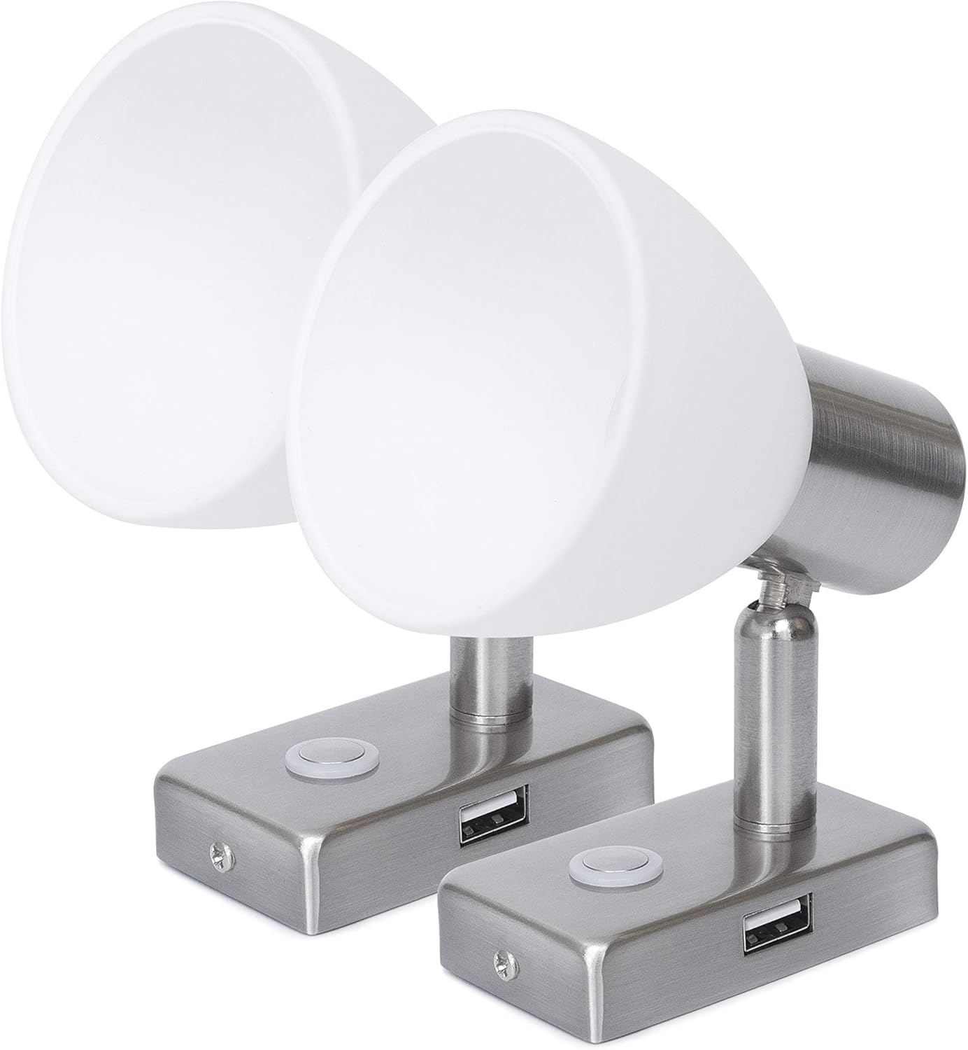 12V LED RV Interior Reading Light 3W with USB Port Touch Switch Dimmable Warm Two Pack W3157