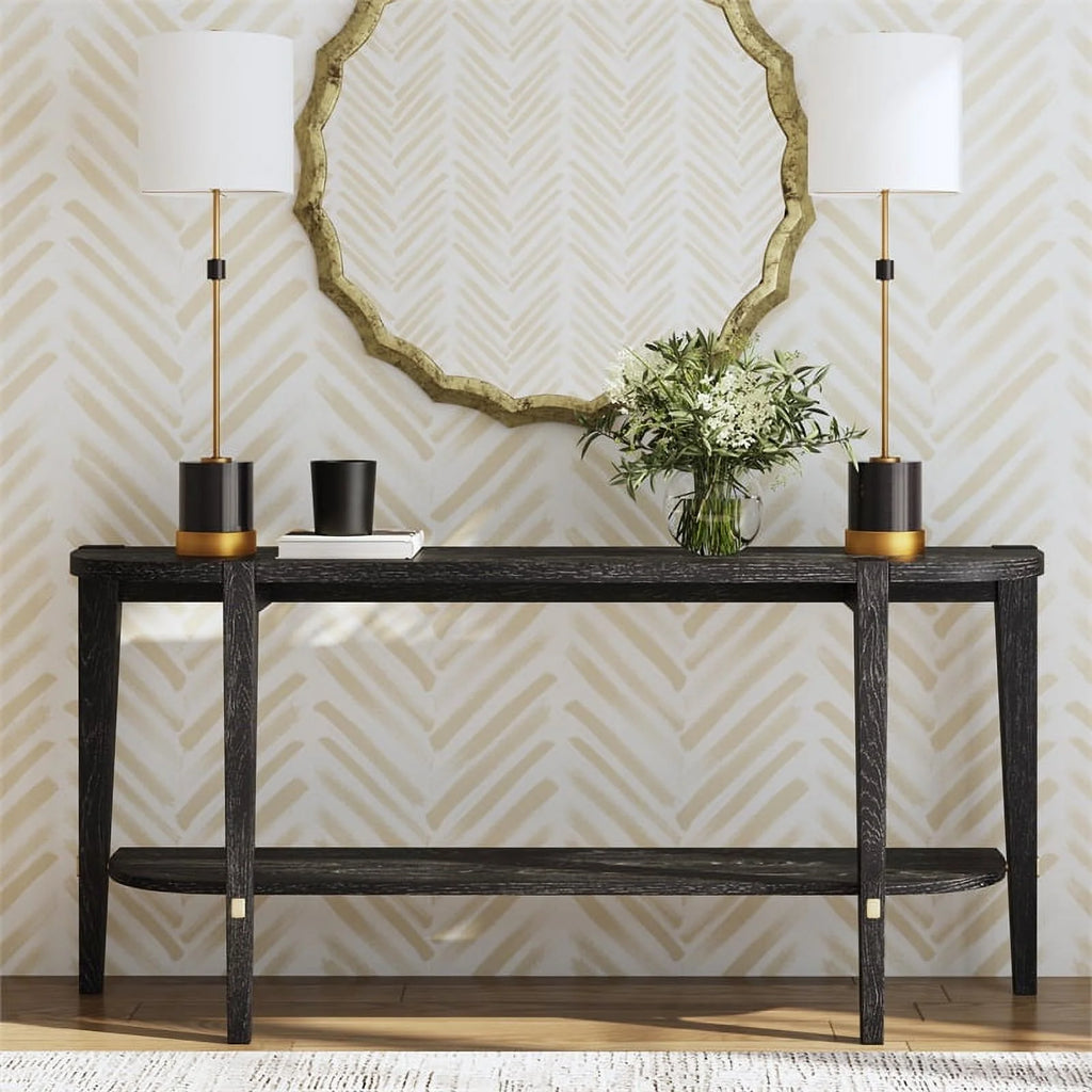Black Wood Console Table V65402