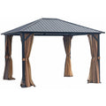 10x12 Hardtop Metal Canopy Gazebo with Netting G997955