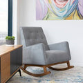 Light Gray Fabric Rocking Chair O99209