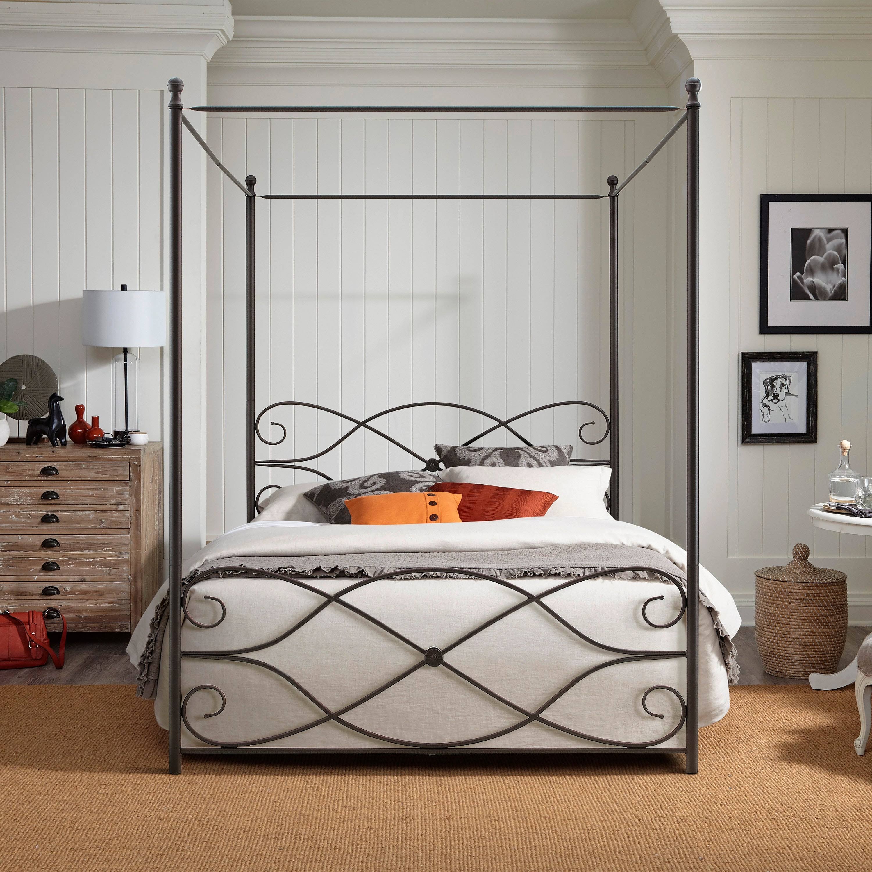 Oiled Bronze Metal Canopy Bed - Full N9928