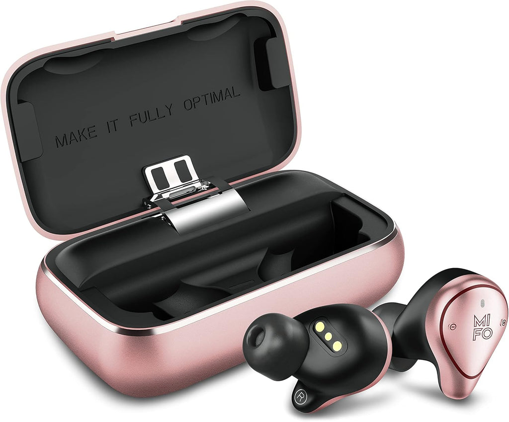 Rose Gold Wireless Earbuds with Charging Case J174658