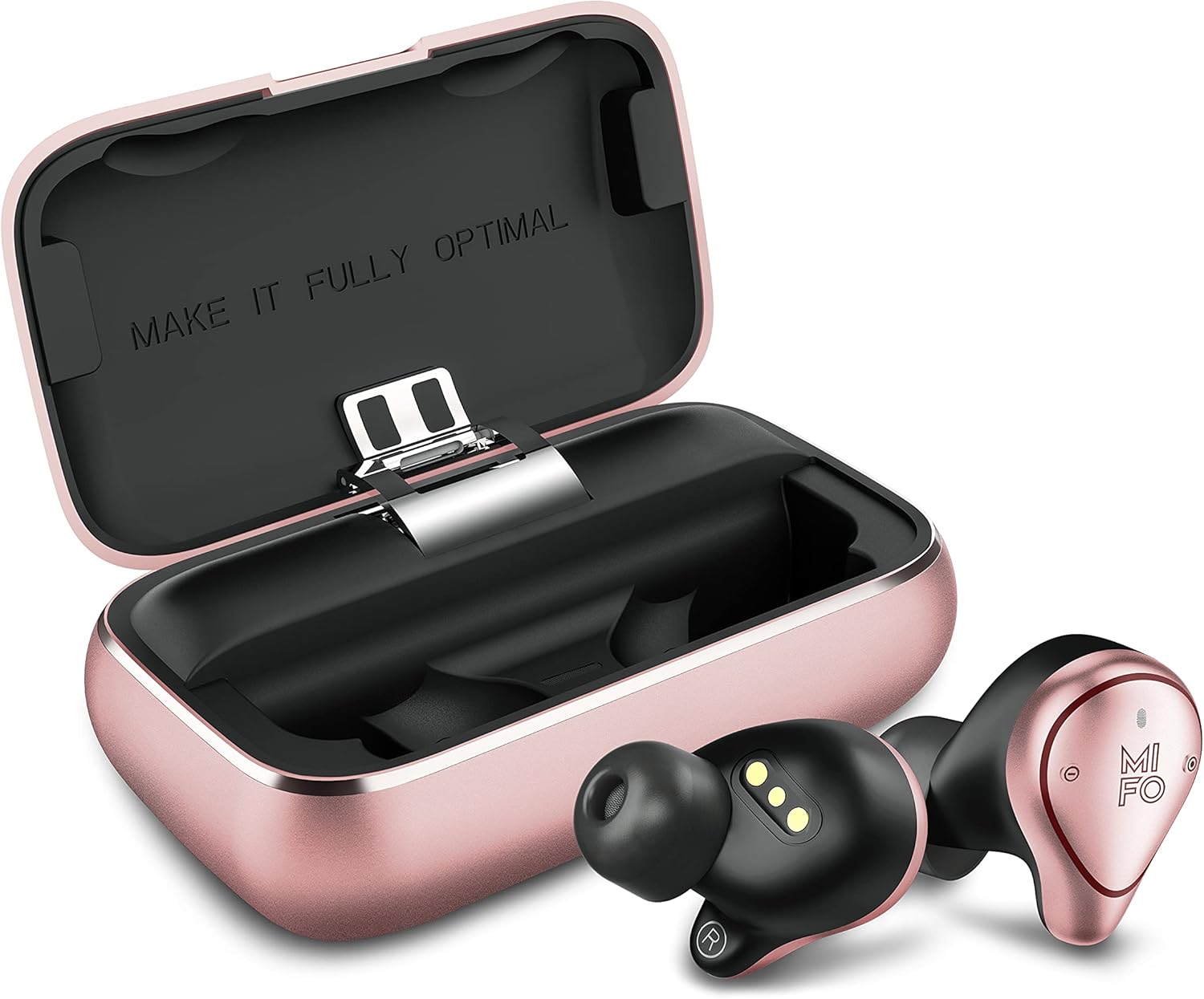 Rose Gold Wireless Earbuds with Charging Case J174658