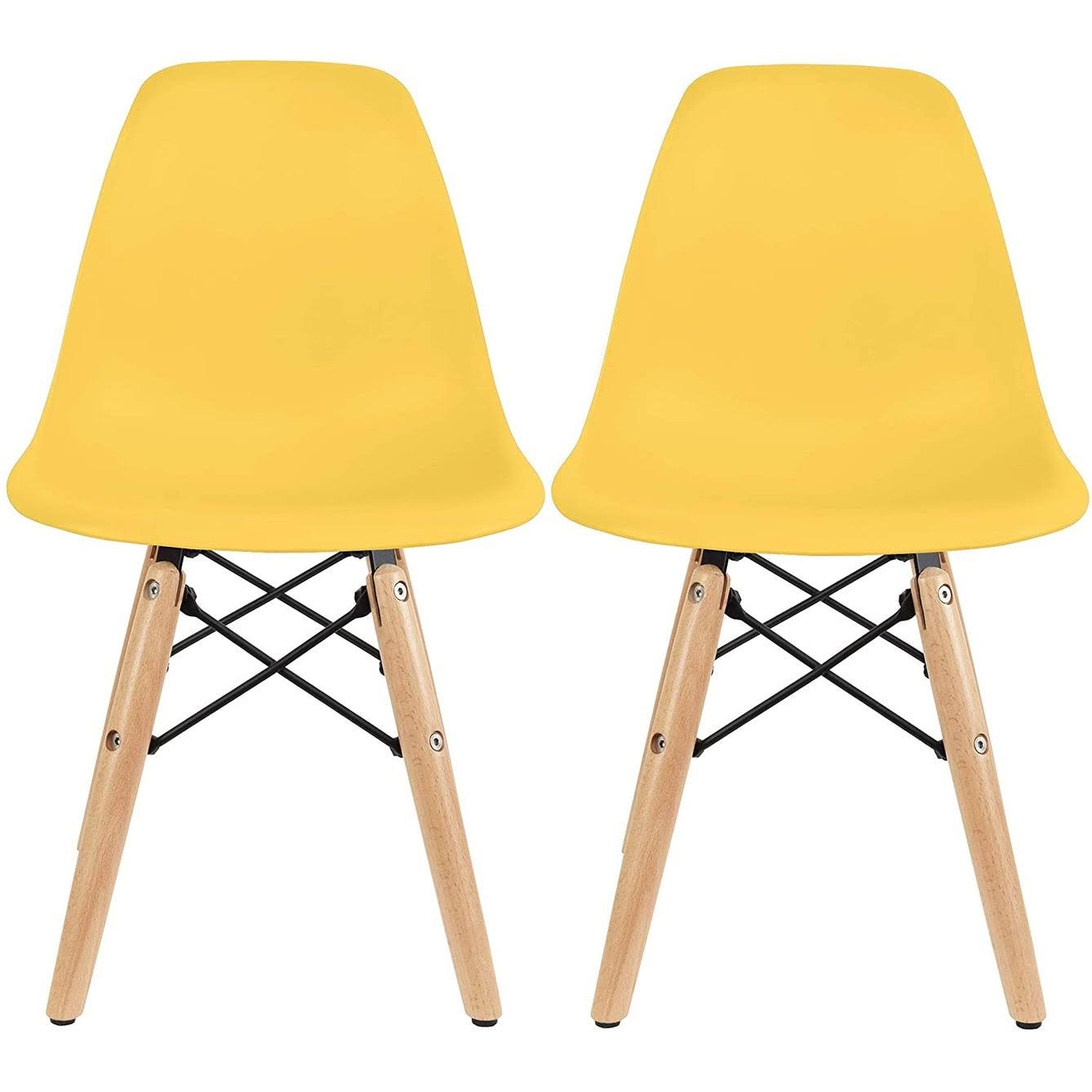 Yellow Kids Toddler Chairs Set of 2 L77698