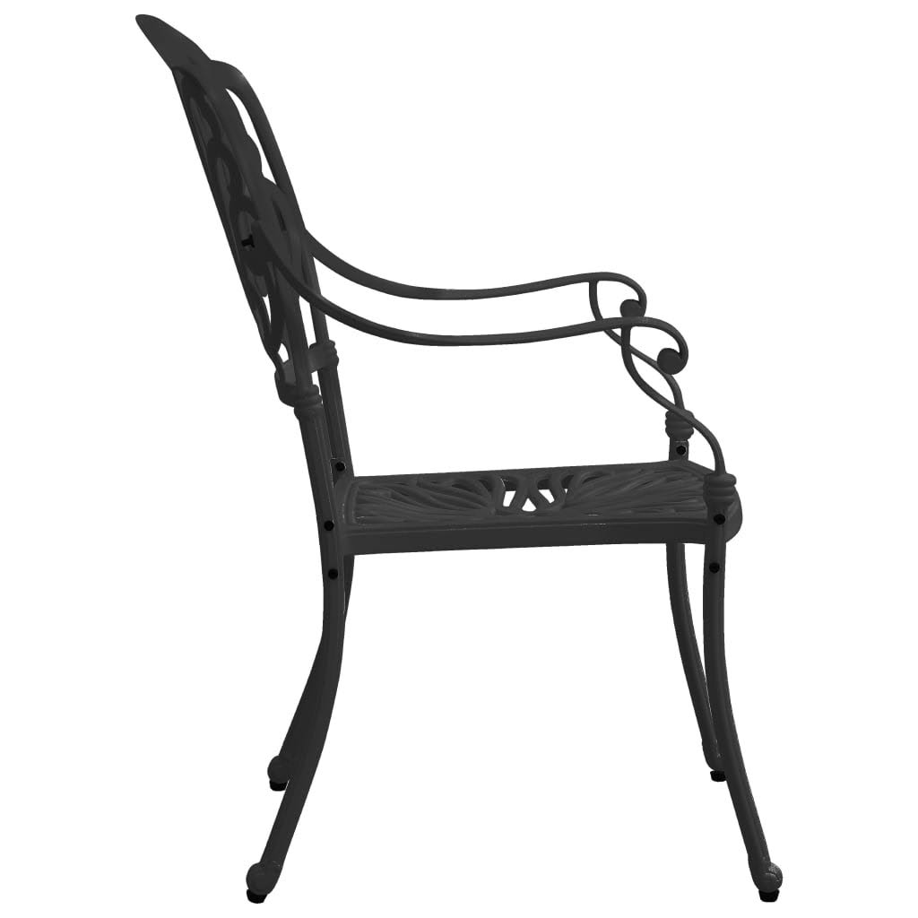3 Piece Bistro Set Cast Aluminum Black X620332