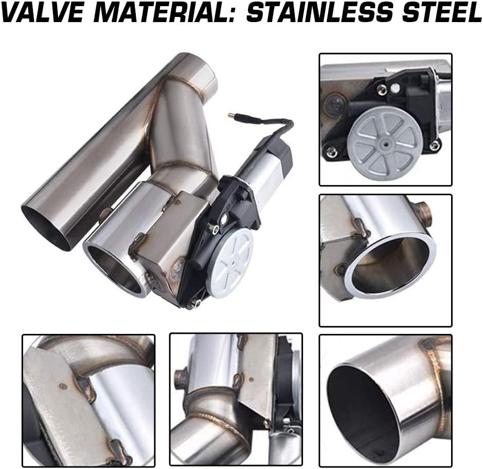 Electric Exhaust Cutout Valve 3.0 Inch 76mm Single Y Pipe with One Controller Remote Kit Y21587