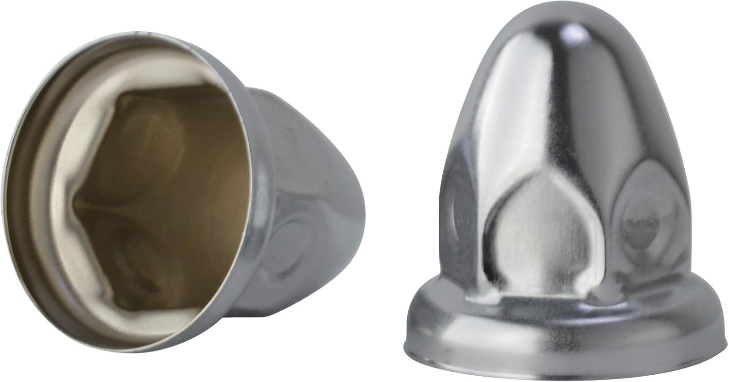 Chrome Metal Nut Cover 33mm, 60pcs Pack of 2 A848